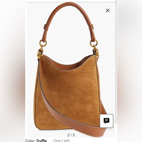 NWT Staud CHOCOLATE BROWN MEL SUDED SHOULDER BAG - Picture 3 of 10